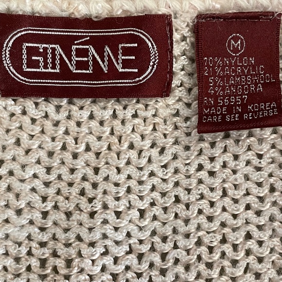 VINTAGE Women's 80's Baby Pink and Floral Sweater Size Medium - Picture 6 of 6